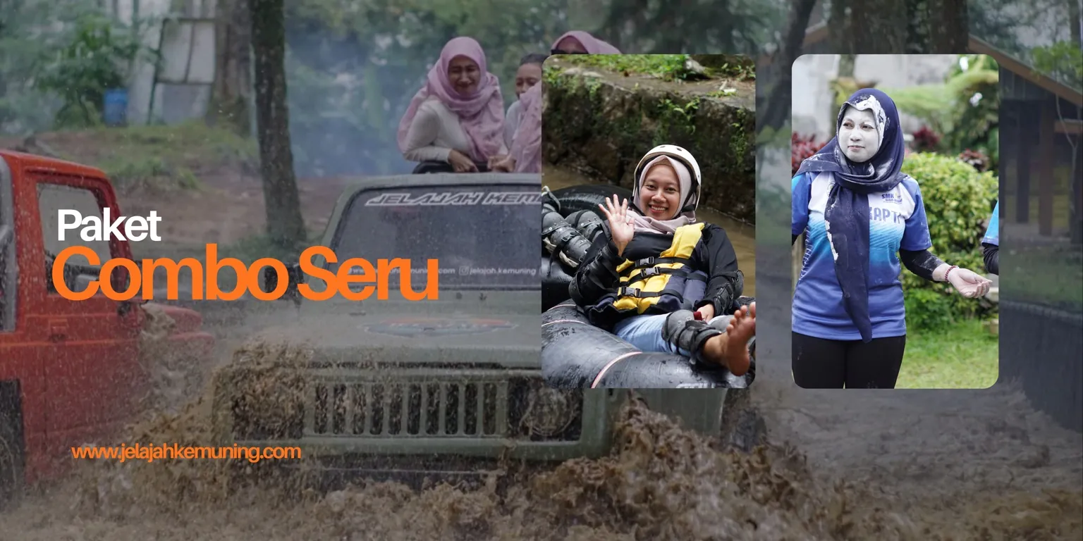 paket combo outbound, jeep, tubing kemuning karanganyar